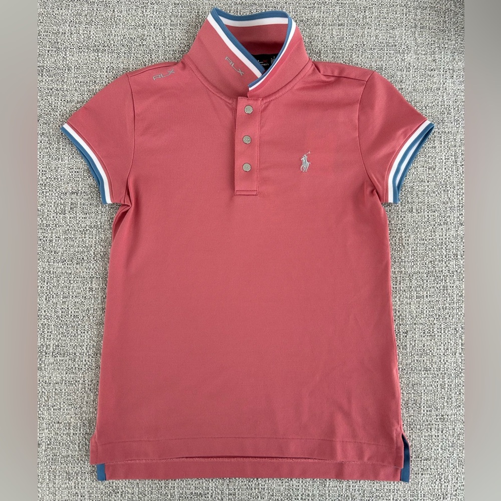 Polo Ralph Lauren RLX Girls Medium (8-10) Pink Short Sleeve Polo Shirt